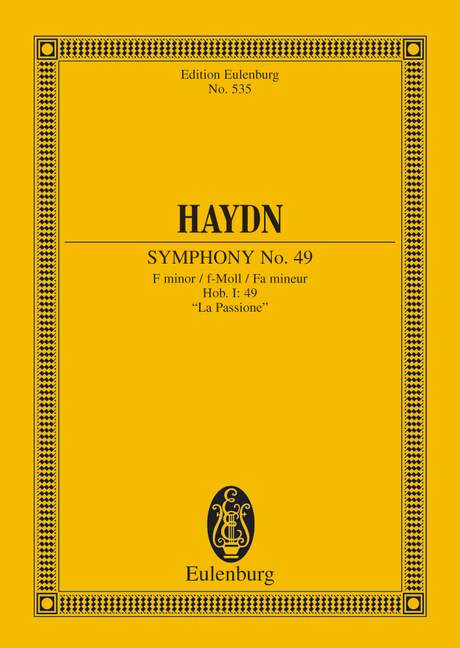 Haydn: Symphony No. 49 F minor Hob. I: 49 (Study Score) published by Eulenburg